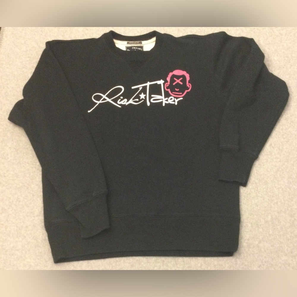 Empire Bigland Black Cotton Polyester blend muscle fit sweatshirt Risk Taker